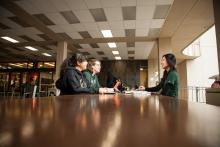 library breezeway studying