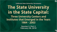 Three University Centers and Institutes - Part II
